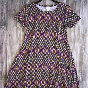 Lularoe Psychedelic Print Carly T-Shirt Dress XXS